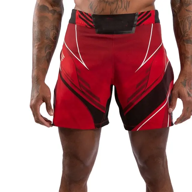 กางเกงขาสั้นกางเกงขาสั้น BJJ สำหรับ MMA เอวยางยืดกางเกงต่อสู้แบบซับลิเมชัน2023