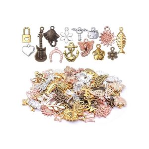 54 Llaveros Metálicos Surtidos, Llaveros de Metal con Baño de Oro, Colgantes de Esmalte con Forma de Animales, Luna, Estrella y Frutas, para Collares - Product Image 5