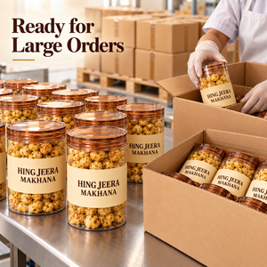 Hing Jeera Makhana |   Nueces de Zorro Tostadas Crujientes, Bocadillo con Sabor Delicioso, Calidad Premium, Paquetes de 90g, Proveedor Mayorista para Exportación - Product Image 3