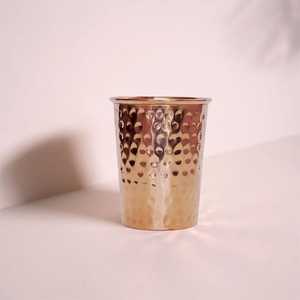 Copper Drinking Cups Traditional Chinese Design Round Metal Mugs for Kitchen Bar Use Set of 6 - Product Image 6