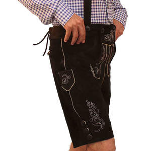 Lederhosen Bávaros para Hombre, Auténticos de Cuero de Ante, Disfraz Alemán para el Oktoberfest con Diseño de Ciervo - Product Image 6