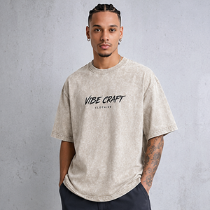 Camiseta Vibe Craft para Hombre, Corte Regular, 100% Algodón, Manga Corta, Cuello Redondo, Logotipo Frontal Sólido, Transpirable, Ecológica, de Secado Rápido, Informal - Product Image 1