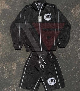 Custom <b>Summer</b> 2-Piece Nylon Shorts and <b>Jacket</b> Reflector Set for <b>Men</b> High-Quality Reflector Tracksuit. Streetwear And Short OEM - Product Image 2