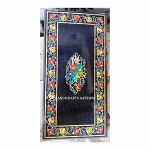 Handmade Modern Stylish Inlay Black Marble Dining <b>Table</b> Top Center <b>Work</b> Flower Design <b>Table</b> <b>For</b> <b>Home</b> And Hotel Decoration - Product Image 6
