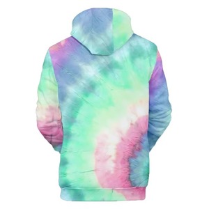 Sudadera con Capucha Tie Dye Pastel para Mujer, Sudadera con Capucha Multicolor con Estampado de Acuarela, Sudadera Extra Grande para Mujer en Rosa, Verde y Azul, Personalizada OEM - Product Image 3