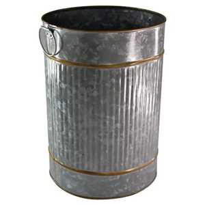 Heavy Duty Galvanized Steel Trash Can with Lid Outdoor Metal Waste <b>Bin</b> with Handles Public Park Garden Garbage Dustbin Barrel - Product Image 3