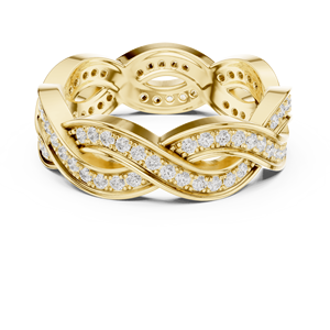 ชุดเครื่องประดับแบบชนบท10K แหวนทองพร้อมเพชรโมอิสซาไนต์สำหรับเจ้าสาว - Product Image 5