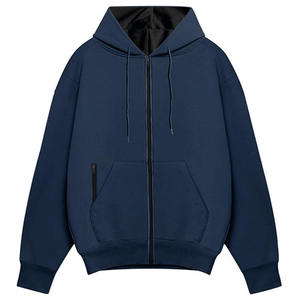 Nouveautés – Blouson à capuche brodé zippé pour homme, en molleton de coton, coupe décontractée, manches classiques, motif uni, séchage rapide - Product Image 5