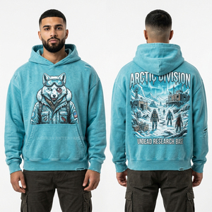 Sudadera con Capucha Vintage Crema Oversize con Gráficos Desgastados, Temática The Revenant Náutica Zombi Marino, Top Personalizado de Streetwear para Hombre - Product Image 4