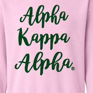 Sweat-shirt à col rond rose avec motif graphique, imprimé lettres vertes, manches longues, en molleton de coton, pull décontracté et tendance pour femme - Product Image 2