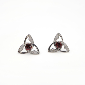 Ensemble pendentif et boucles d'oreilles en argent sterling 925 avec grenat rose naturel, plaqué rhodium, bijoux fins OEM ODM - Product Image 5