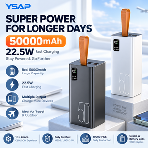 קיבולת גבוהה 50000mah בנק כוח 22.5w טעינה מהירה הוביל תצוגה USB-C מטען נייד 4 תפוקות עבור סוללת לי פולימר - Product Image 6