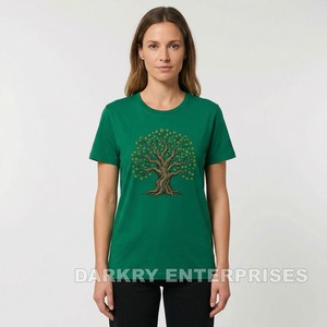 Fabricante de Camisetas Personalizadas para Mujer, Camiseta con Estampado Floral de Nudo Celta en Gris Carbón, Proveedor OEM, MOQ Bajo, Camiseta de Algodón a la Moda para Mujer - Product Image 6