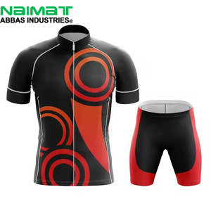 ชุดเสื้อเจอร์ซีย์ปั่นจักรยานแขนสั้นและกางเกงขาสั้นสำหรับผู้ชายแบบมืออาชีพ ผ้าโพลีเอสเตอร์ระบายความชื้น ชุดปั่นจักรยานแบบซิปเต็มตัว สำหรับการแข่งขันบนถนน - Product Image 1