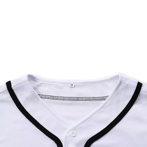 White Baseball Jersey Classic Style Full Button <b>Down</b> Mesh Fabric Custom Sportswear Wholesale Manufacturer Blank - Product Image 4