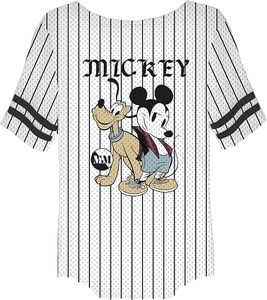 Camiseta de béisbol con botones de Mickey Mouse y Pluto para mujer - Product Image 3