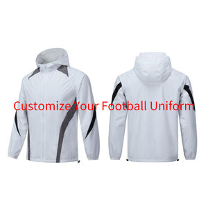 Veste coupe-vent de football personnalisable avec logo – Idéale pour l'entraînement sportif hivernal, durable, imperméable, respirante, écologique, col montant, fermeture frontale - Product Image 3