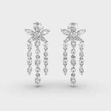 ต่างหูเพชรทรงลูกแพร์และทรงมาร์คีส์ 6 กะรัต ทอง 14K: เครื่องประดับเจ้าสาวลายดอกไม้ - Product Image 2