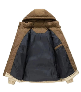<b>Men's</b> Loose <b>Parka</b>, <b>Winter</b> Patchworking Hooded Warm Padded <b>Coat</b> - Product Image 4