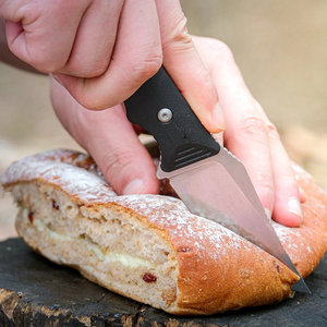 Couteaux à lame fixe avec manche ergonomique noir, finition satinée, lame à tranchant affûté pour le camping en plein air, la préparation des aliments et les usages multiples - Product Image 3