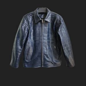 Personalizado de los hombres 100% genuino para la chaqueta de cuero de cocodrilo de calidad superior a medida abrigo de lona de invierno de lujo chaleco hecho en Vietnam - Product Image 5