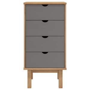 Commode en bois de pin massif de taille moyenne, couleur marron et gris - Product Image 3