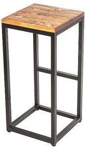 Industrial Square <b>Side</b> <b>Table</b> Wood Top Black Metal Frame End <b>Table</b> for Living Room Bedroom <b>Sofa</b> Office Home Furniture Wholesale - Product Image 2