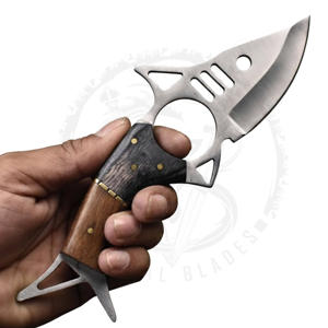 Couteau de chasse d'extérieur de haute qualité en acier inoxydable D2 au carbone, couteau tactique de survie, manche en bois, style poisson - Product Image 3