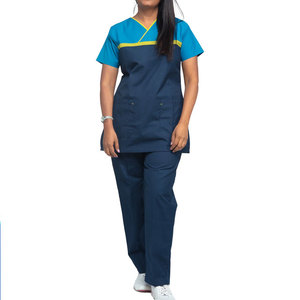 Custom Color Plain Men New Arrival Nursing Wear Heavyweight Multi Pockets Factory Price Fashionable <b>Scrub</b> Suits - Product Image 2