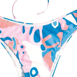 Women Two Piece <b>Bikini</b> Swimwear Solid Color Twist Crossed Halter Sports Swim Suit For Beach Water Activities - Product Image 6