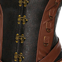 Top Corset de Moda para Mujer con Cierre Frontal con Tachuelas Detalladas, Espalda Ajustable con Cordones, Talla XS, Logotipo Personalizable, Material de Tela - Product Image 5