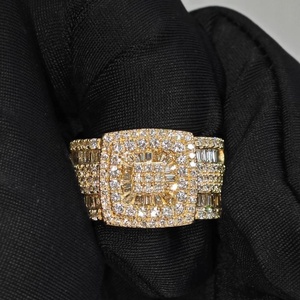 Bague pour homme en moissanite et argent 925, style boucle de ceinture, luxueuse, sertie de pierres, audacieuse, mode gothique et motard, bijou de déclaration, cadeau audacieux - Product Image 2