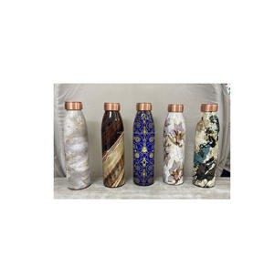 Bouteille d'eau légère en cuivre avec un design floral imprimé en émail facile à transporter pour les sorties scolaires au bureau - Product Image 4