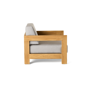 Canapé simple d'extérieur en teck massif, chaise longue de jardin moderne et minimaliste avec coussin épais imperméable, terrasse, balcon - Product Image 3