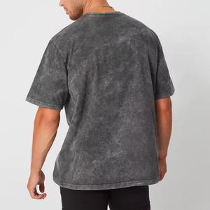 T-shirt Oversize Délavé à l'Acide 100% Coton Vintage, Col Rond, Manches Courtes, Streetwear Uni pour Homme - Product Image 5