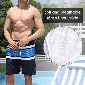 Shorts de Baño para Hombre, de Poliéster, Secado Rápido, Anti-Humedad, con Bolsillos, Logotipo Frontal, Cierre de Botón, Largo Medio, Estilo Casual - Product Image 5