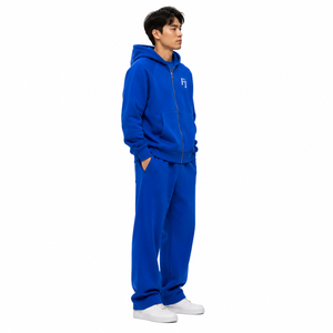 ชุดเซ็ตเสื้อฮู้ดซิปและกางเกงจ็อกเกอร์ OEM แบบยูนิเซ็กซ์ สกรีนลายตามสั่ง ผลิตจากผ้าฝ้าย 100% ระบายอากาศได้ดี สไตล์สตรีทแวร์ ขายส่งจากผู้ผลิต - Product Image 3