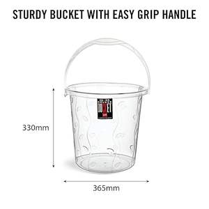 ชุดอุปกรณ์ห้องน้ำ 3 ชิ้น ประกอบด้วย ถังใส 20 ลิตร แก้ว 1.5 ลิตร และเก้าอี้สูง 23 ซม. ดีไซน์ทันสมัย แข็งแรง ทนทาน ผลิตจากพลาสติก - Product Image 3