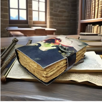 New Era Drachen-Print Hardcover-Leder-Tagebuch Skizzenbücher Handgefertigt mit Büttenrand Genähte Bindung Hochwertig 100 Blatt Geschenk
