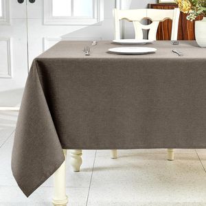 Waterproof Rectangular Linen <b>Table</b> Cloth Mocha Textured Rectangular Tablecloths Wrinkle-Free Wipeable Dining <b>Table</b> <b>Cover</b> - Product Image 1