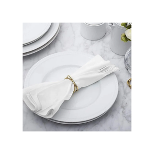 Serviette de table en coton jacquard damassé blanc pur de luxe 45x45cm 230 GSM pour hôtel, restaurant, mise en table et commande en gros - Product Image 3