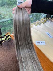 Extensions de cheveux humains bruts vietnamiens Deep Wave en vrac 100g, prix d'usine, pour colorations, 55cm, super double drawn, fixation kératine - Product Image 2