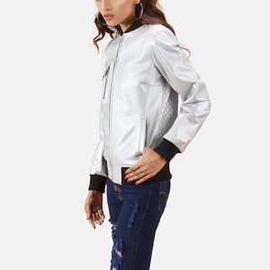 New Women's Breathable Biker Leather <b>Jacket</b> Metal Studs Zipper Closure Embroidery Decoration Leather <b>Jackets</b> - Product Image 3