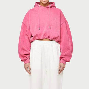 เสื้อฮู้ดแฟชั่นผู้หญิง แบบสวมหัว ทรงหลวม สีพื้น โอเวอร์ไซส์ - Product Image 5