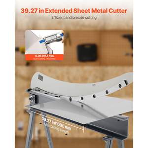 High Precision Manual Hand Plate Shear 39 Bed Width Benchtop <b>Guillotine</b> Cutter <b>Metal</b> <b>Sheet</b> Processing Q235 Material Handles - Product Image 2