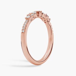 Bague en diamant marquise et rond en or rose - Product Image 3