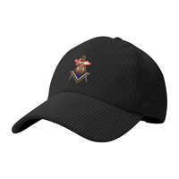Casquette Maçonnique Homme Triple Tau Motif Clé de David Compas Carré Brodé Structurée Profil Élevé Visière Pré-courbée Snapback