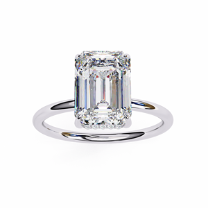 แหวนเพชรทรงเอเมอรัลด์ 2.5 กะรัต เพชรเลี้ยงในห้องปฏิบัติการ ทองคำแท้ 14K แหวนแบบคลาสสิกประดับเพชรรอบวง สำหรับหมั้น แต่งงาน ครบรอบ พร้อมวงแหวนซ่อนแบบฮาโล - Product Image 6