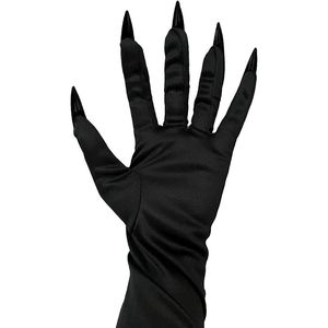 Costume di Halloween gatto donna artiglio guanti unghie lunghe nero festa oggetti di scena Cosplay Costume con 1 paio di artigli di lupo - Product Image 2