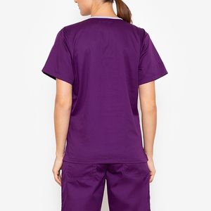 T-shirt de réadaptation en coton à fermeture éclair pour patient, idéal après l'hôpital, avec boutons-pression latéraux pour blouses médicales - Product Image 3